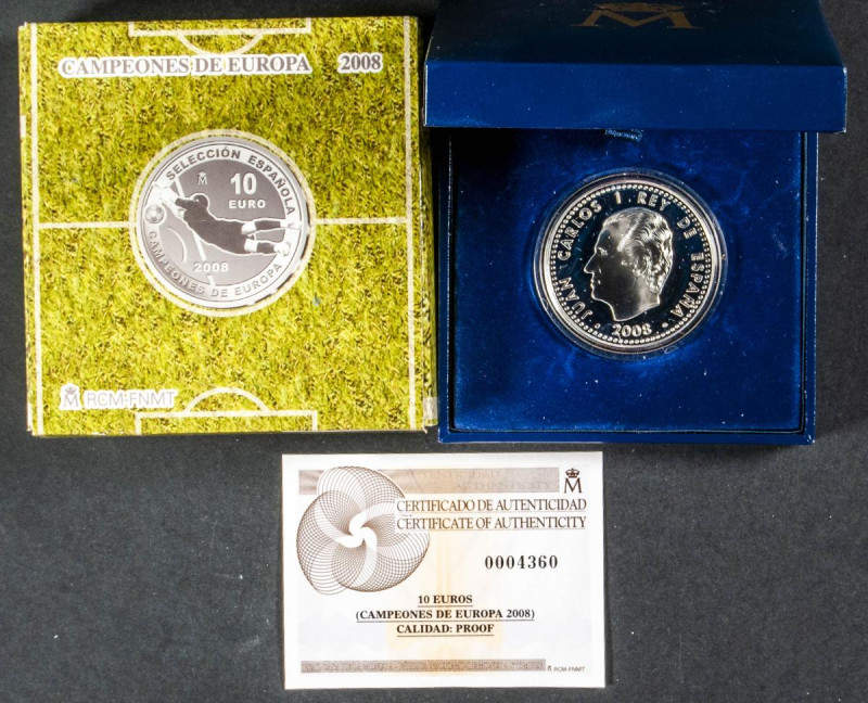 JUAN CARLOS I (1975-2014). 10 Euros (Ar . 26,93g/40mm). 2008. FNMT. Campeones de...