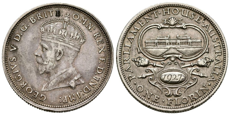 AUSTRALIA, Jorge V (1910-1936). 1 Florín. (Ar. 11,33g/28mm). 1927. MBC+. Bonita ...