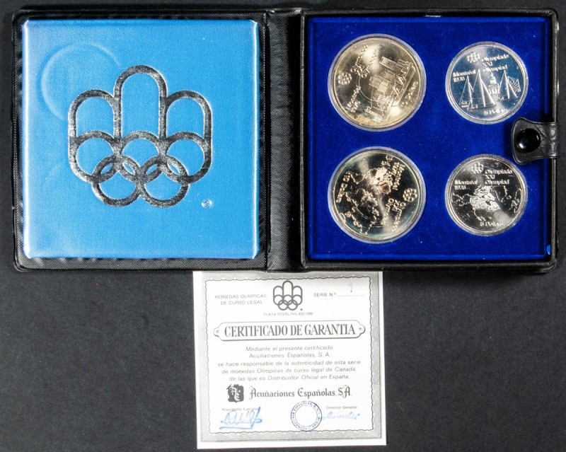 CANADÁ. Set completo con 4 monedas de plata ( 2 de 5 Dólares y 2 de 10 Dólares)....