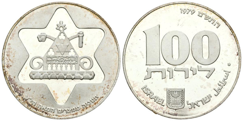 ISRAEL. 100 Lirot (Ar. 20,05g /34mm). 1979. (Km#103). PROOF. Incluye estuche y c...