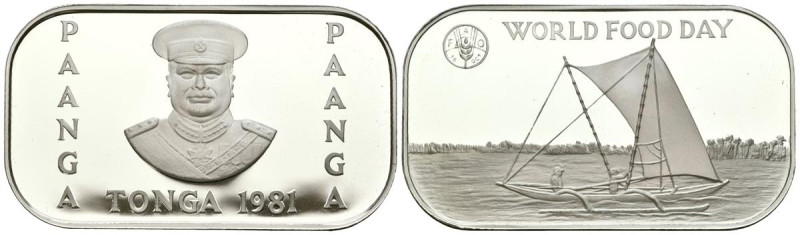 TONGA. 1 Pa ánga (Ar. 19,08g/47mm). 1981. FAO. Día Mundial de la Alimentación. (...