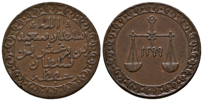 ZANZIBAR. 1 Pysa. (Ae. 6,41g/25mm). 1882 (1299H). (Km#1). MBC+.