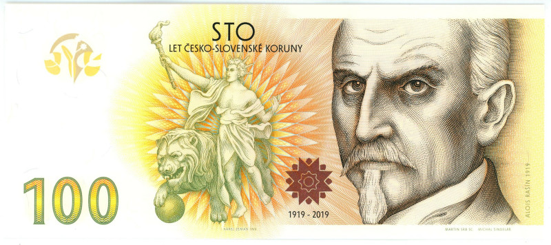 Czech Republic 100 Korun 2019 (2020) "100th Anniversary of the Czechoslovak Crow...