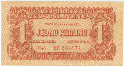 Czechoslovakia 1 Koruna 1944
P# 45a, N# 206335; # ET 368474; XF