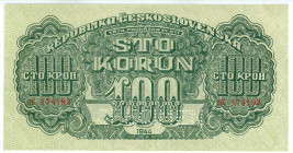 Czechoslovakia 100 Korun 1945 Specimen
P# 48s, N# 226578; # OE 174192; Perforated SPECIMEN; AUNC-