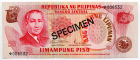 Philippines 50 Piso 1972 (ND) Specimen
P# 151s, N# 224445; # *006532; UNC