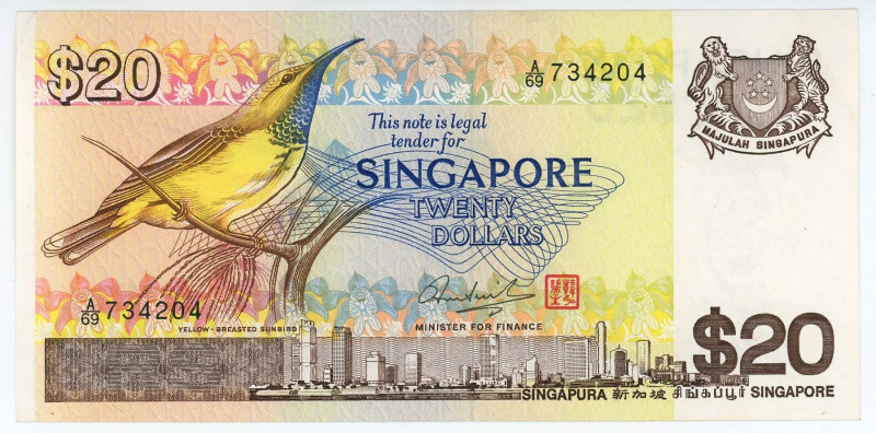 Singapore 20 Dollars 1979 (ND)
P# 12, N# 202930; # A/69 734204; UNC