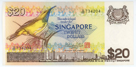 Singapore 20 Dollars 1979 (ND)
P# 12, N# 202930; # A/69 734204; UNC