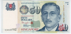 Singapore 50 Dollars 2012 (ND)
P# 49d, N# 205537; # 6CW948782; UNC