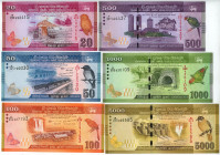 Sri Lanka Full Set of Sri Lankan Rupees 2020 - 2021
P# 123 - 128, UNC