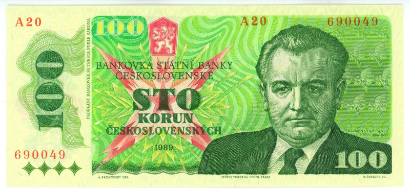 Czechoslovakia 100 Korun 1989
P# 97, N# 207328; # A20 690049; UNC