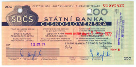 Czechoslovakia Staatsbank 200 Korun 1977 (ND) Check
# B 01597427; AUNC