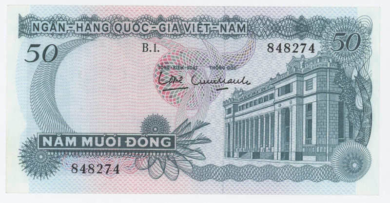 Vietnam South 50 Dong 1969 (ND)
P# 25a, N# 208323; # B.1. 848274; UNC