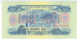 Vietnam South 20 Xu 1966 (1975)(ND) Specimen
P# 38s, N# 208308; # AM 000000; UNC