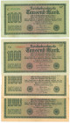 Germany - Weimar Republic 4 x 1000 Mark 1922
P# 76, N# 202207; VF/XF-