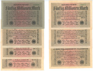 Germany - Weimar Republic 7 x 50000000 Mark 1923
P# 109, N# 203603; XF-/XF+