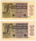 Germany - Weimar Republic 2 x 500000000 Mark 1923
P# 110, N# 203604; AUNC-