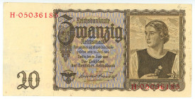 Germany - Third Reich 20 Reichsmark 1939
P# 185, N# 202009; # H-05036185; XF+