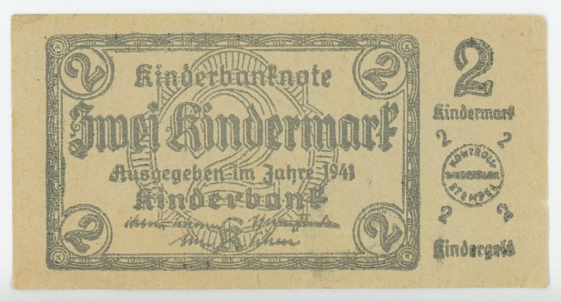 Germany - Third Reich 2 Kindermark 1941 Spielgeld
XF+