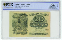 Estonia 20 Krooni 1932 PCGS 64OPQ Choice UNC
P# 64a, N# 227382; # 1545768