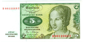 Germany - FRG 5 Deutsche Mark 1980
P# 30b, N# 207879; # B0012268U; AUNC-