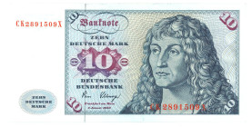 Germany - FRG 10 Deutsche Mark 1980
P# 31d, N# 204797; # CK2891509X; AUNC-