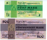 Germany - DDR 5 - 500 Mark 1979
P# FX3, FX7, UNC