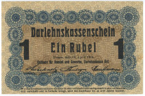Germany - Empire 1 Rubel 1916 Russian Occupation
P# R122c, N# 207437; UNC