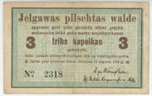 Latvia Jelgava City Government 3 Kopeks 1915
Ryab. 22042; # 2318; VF-XF