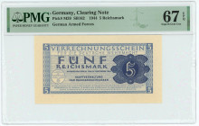 Germany - Third Reich 5 Reichsmark 1944 PMG 67 EPQ
P# M39, N# 208987