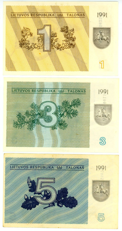 Lithuania 1 - 3 - 5 Talonas 1991
P# 32 - 34, XF-AUNC