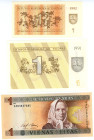 Lithuania Lot of 3 Banknotes 1991 - 1994
UNC