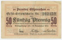Germany - Empire East Prussia Konigsberg 50 Pfennig 1918
N# 320596; VF-