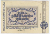 Germany - Weimar Republic Prussian Rhine 1000000000 Mark 1923
N# 367208; # 021672; VF