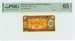 Albania 1 Buona Lek 1953 PMG 65 EPQ
P# FX4, # TD 010777; Foreign exchange certificates