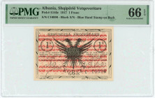 Albania 1 Franc 1917 PMG 66 EPQ
P# S146c, # C10996