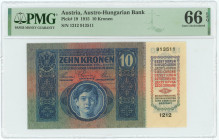 Austria 10 Kronen 1915 PMG 66 EPQ
P# 19, N# 217458; # 1212 913511