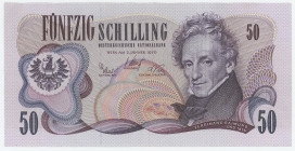 Austria 50 Schilling 1970
P# 143a, N# 203277; # F 477519 P; UNC