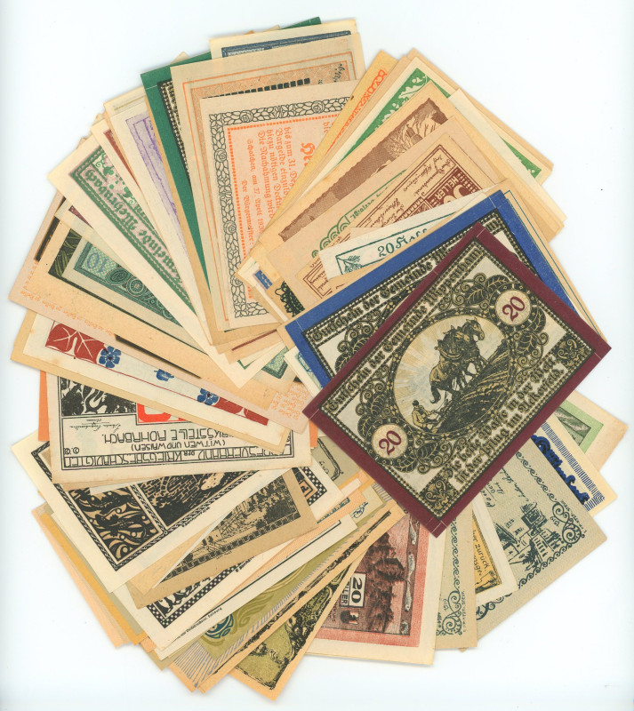 Austria 100 x Notgelds 1920 th
Various States, Denominations, Dates & Motive; X...