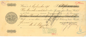 Austria Anglo-Austrian Bank Vienna Bill of Exchange for 251,25 Florins 1891
# 40; bank logo to the left; VF