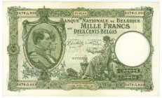 Belgium 1000 Francs / 200 Belgas 1944
P# 110, N# 242017; # 2470 G 933; XF