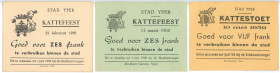 Belgium Ieper 2 x 6 - 5 Frank 1959 - 1960 Kattefeest
Belgium National Festival Notgelds; AUNC