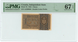 Croatia 1 Kuna 1942 PMG 67 EPQ
P# 7b, N# 204246; # AJ209886