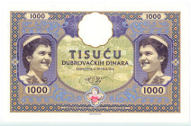 Croatia Ragusa 1000 Dinara 2019 Specimen "Ragusa / Dubrovnik"
# A.01 000345; Fantasy Banknote; Limited Edition; Made by Matej Gábriš; BUNC