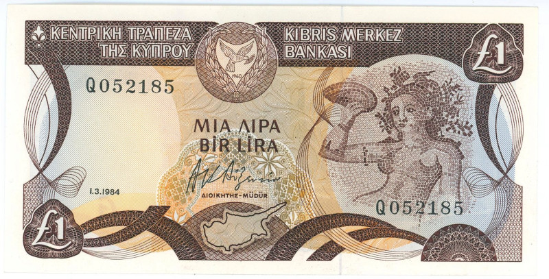 Cyprus 1 Pound 1984
P# 50, N# 223115; # Q 052185; UNC