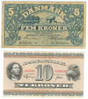 Denmark 5 - 10 Kroner 1936 - 1942
P# 30, 44, VF