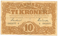 Denmark 10 Kroner 1942
P# 31l, N# 207044; # S 1813177; VF