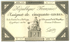 France 50 Livres 1792
P# A72, N# 252631; # 1222 847; VF