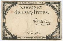 France 5 Livres 1793
P# A76, N# 210589; # 955; VF