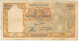 Algeria 10 Nouveaux Francs 1961
P# 119a, N# 223516; # M.825 809; F-